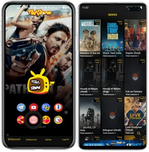Overview image of pikashow app on Android device